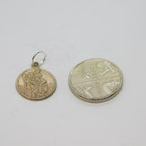 Sterling Silver St Christopher Disc Charm Pendant Vintage c1970