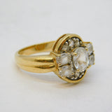 9ct Yellow Gold White Sapphire Set Cluster Ring Vintage 2007 Birmingham