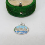 Sterling Silver & Enamel Caernarvon Charm Pendant Vintage c1970
