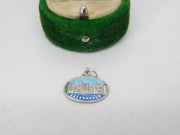 Sterling Silver & Enamel Caernarvon Charm Pendant Vintage c1970