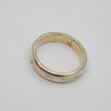 Sterling Silver Chunky Rounded Edge Wedding Band Ring Vintage c1970 Size Q 1/2