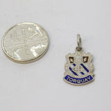 Sterling Silver Enamel Torquay Shield Charm Pendant Vintage c1970