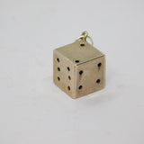 Sterling Silver Dice Charm Pendant Vintage c1970