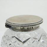 Victorian Sterling Silver & Cut Glass Ink Pot Antique 1894 London