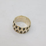 Sterling Silver Patterned Textured Studio Band Ring Vintage c1970 Size M