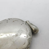 Victorian Large Sterling Silver Floral Pattern Locket Pendant Antique c1880