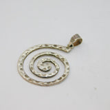 Sterling Silver Planished Spiral/Swirl Studio Style Pendant Vintage c1970