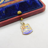 Sterling Silver and Enamel Clovelly Travel Shield Charm Pendant Vintage c1970