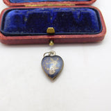 Sterling Silver Siam Niello Heart Charm Pendant Vintage c1970
