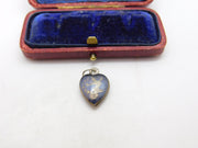 Sterling Silver Siam Niello Heart Charm Pendant Vintage c1970