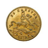 Queen Victoria 'To Hanover' Novelty Gaming Counter Coin Antique 1837