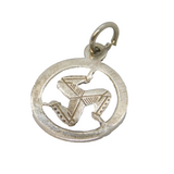 Sterling Silver Isle of Man Charm Pendant Vintage c1970