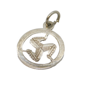 Sterling Silver Isle of Man Charm Pendant Vintage c1970