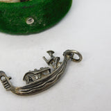 Sterling Silver Venetian Gondola Charm Pendant Vintage c1970