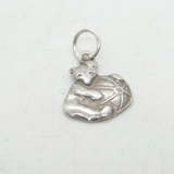 Sterling Silver Little Teddy Bear With Beach Ball Charm Vintage c1960