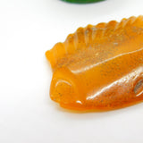 Novelty Carved Butterscotch Amber Marine Fish Keepsake Antique c1920 Art Deco
