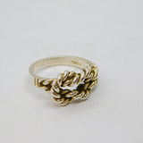 Sterling Silver Twisted Rope Knot Studio Band Ring Vintage c1970 Size O