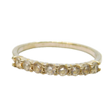 Sterling Silver 8 Spinel Set Half Eternity Band Ring Vintage c1970 Size V