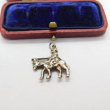 Sterling Silver Man on a Horse Charm Pendant Vintage c1970