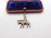 Sterling Silver Man on a Horse Charm Pendant Vintage c1970