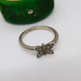 Sterling Silver Spinel Butterfly Dress Ring Vintage c1970 Size Q UK