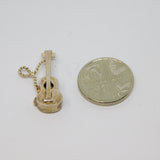 Sterling Silver Guitar Charm Pendant Vintage c1970