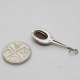 Sterling Silver Carnelian Drop Charm Pendant Vintage c1970