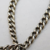 Edwardian Sterling Silver Graduating Albert Watch Chain Necklace Antique Chester