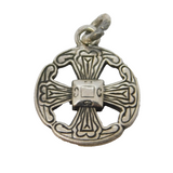Sterling Silver Celtic Cross Charm Pendant Vintage c1970