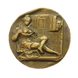 Georgian Gilt Metal Novelty 'Peeping Tom' Dress Button Antique c1820s