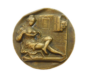 Georgian Gilt Metal Novelty 'Peeping Tom' Dress Button Antique c1820s