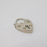 Sterling Silver Heart Lock Clasp Charm Pendant Vintage c1970