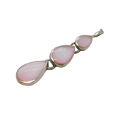 Sterling Silver Pink Mother of Pearl Drop Charm Pendant Vintage c1970s