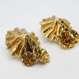 Pair of Sterling Silver Gilt Floral Studio Statement Stud Earrings Vintage 1989