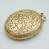 Victorian Gold Plated Floral Pattern Sweetheart Locket Antique c1880s