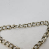 Sterling Silver Cable Link Charm Bracelet Heart Lock Clasp Vintage c1970