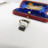 Sterling Silver Retro Telephone Charm Pendant Vintage c1970