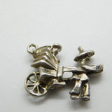 Sterling Silver Cycle Rickshaw Charm Pendant Vintage c1970