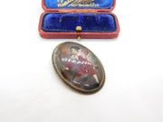 Sterling Silver Painted Regency Child Brooch Antique c1940 Art Deco