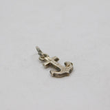 Sterling Silver Patterned Anchor Charm Pendant Vintage c1970s