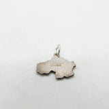 Sterling Silver & Red Enamel Jersey Outline Charm Vintage c1960
