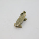 Sterling Silver Textured Skateboard Charm Pendant Vintage c1980s