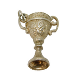 Sterling Silver Patterned Trophy Cup Charm Pendant Vintage c1970