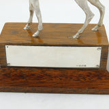 Sterling Silver Stag Deer Presentation Trophy on Wood Vintage 1995 London