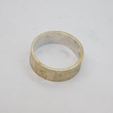 Sterling Silver Starburst Pattern Etched Band Wedding Ring Vintage 1979 Size L