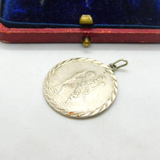 Sterling Silver Large Saint Christopher Travel Charm Pendant Vintage c1970