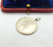 Sterling Silver Large Saint Christopher Travel Charm Pendant Vintage c1970
