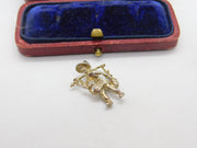 Sterling Silver Boy Carrying Pail of Water Charm Pendant Vintage c1970