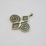 Sterling Silver Oxidised Abstract Butterfly Form Pendant Vintage c1970s