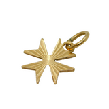 9ct Yellow Gold Maltese Cross Charm Pendant Vintage c1970s
